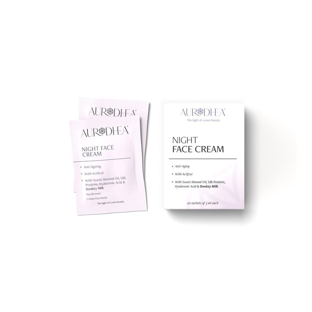 Lot de sachets monodoses crème de nuit au lait d'ânesse