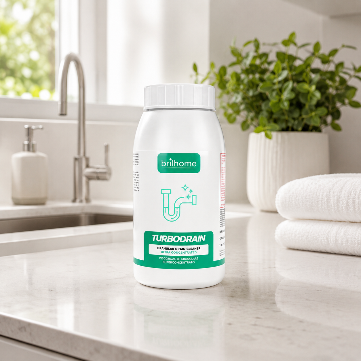 Turbodrain BrilHome - Deboucheur Granules Super Concentre pour Canalisations