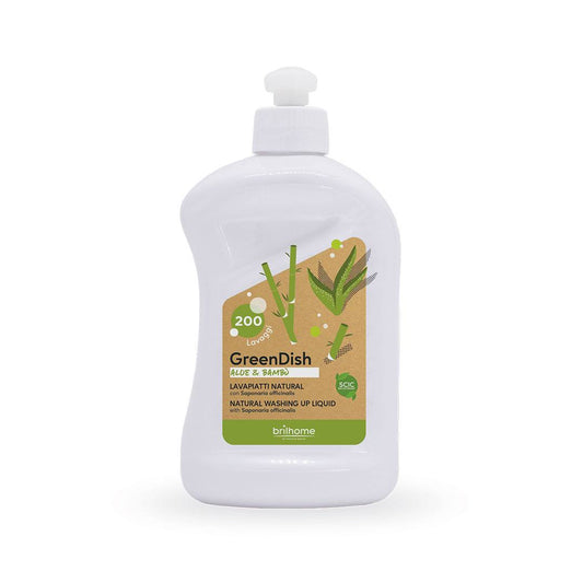 GreenDish BrilHome Chogan Aloe et Bambou, liquide vaisselle à la saponaire, 500 ml